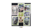 A set of Star Wars trading cards displayed on a black background, featuring characters like Yoda, Obi-Wan, and Darth Vader. The cards are arranged in a grid on a white background with a Dragon Tarot banner at the top and bottom.