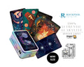 Dragon Tarot Mini Size deck box and several illustrated tarot cards displayed on a white background, with visible branding including Dragon Tarot, Rockpool, and a 100% Authentic Guarantee badge.