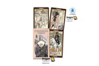 Dragon Tarot Casanova Tarot deck packaging and four illustrated cards shown on a white background with Dragon Tarot logos and a Facebook icon.