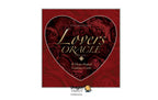 Lovers Oracle Guidance Cards deck box featuring a red heart-shaped design with rose patterns and gold lettering, shown on a white background with a Dragon Tarot logo at the bottom.