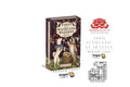 Tarot card deck box shown on a white background with multiple brand logos and promotional text. The box reads 'Tarot of the Woodland Wardens' and shows woodland-themed artwork with deer.