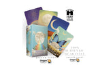 Dragon Tarot card deck packaging and several illustrated cards displayed on a white background, with branding for Hay House and Dragon Tarot visible.