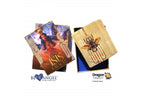 Dragon Tarot Oracle deck packaging shown on a white background, featuring the illustrated 'Isis Oracle' card box, a tan card back with a winged symbol, and Blue Angel Publishing and Dragon Tarot logos.