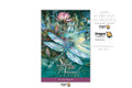 Dragon Tarot Oracle card deck box cover featuring a watercolor dragonfly over a pond with pink lotus flowers, alongside promotional text and brand logos on a white background.