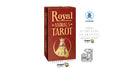 A boxed tarot card deck titled 'Royal Animals Tarot' shown on a white background with several brand and guarantee marks around it. The box is dark red with gold lettering and an illustration of a crowned animal figure.