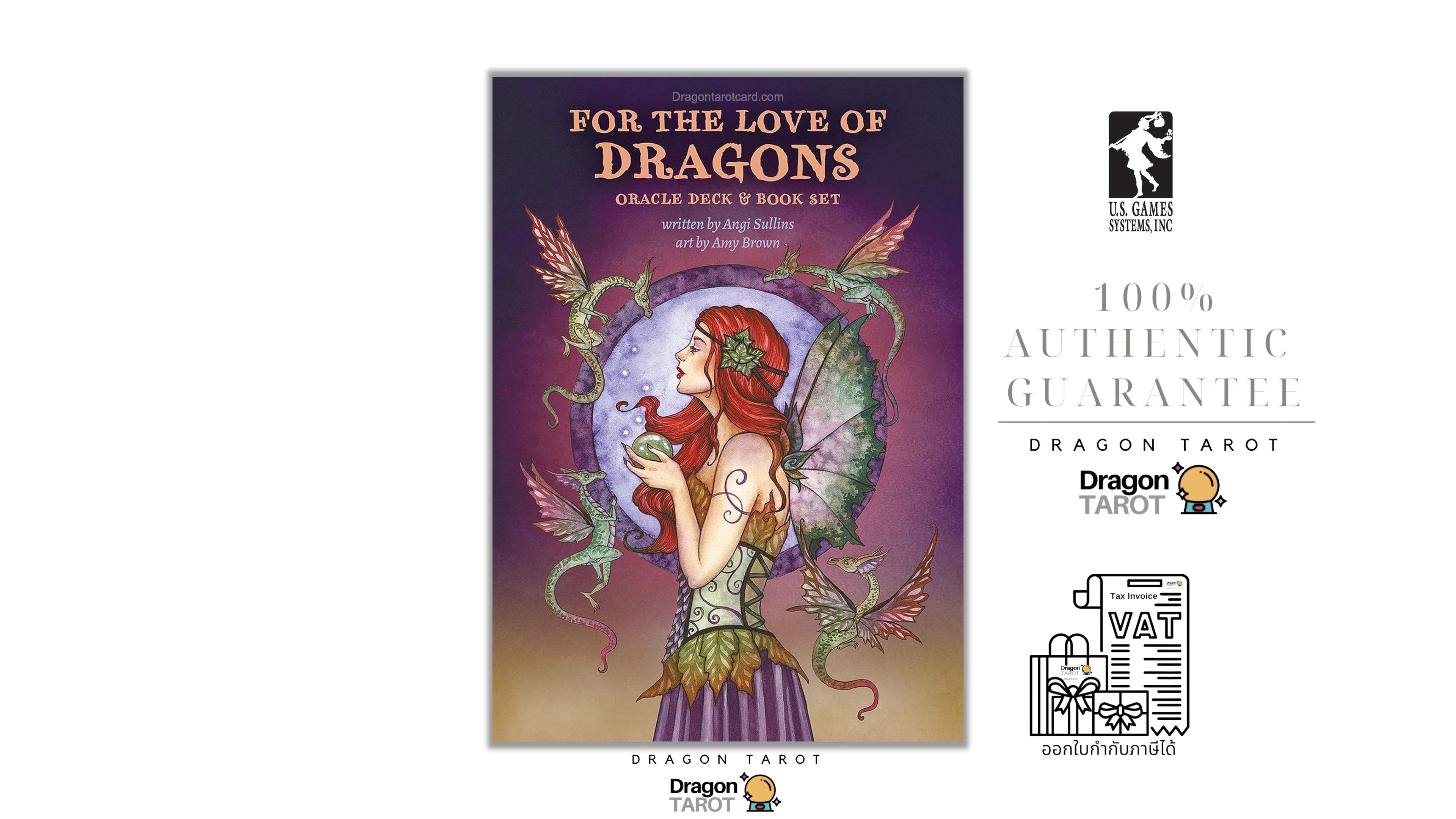 For the Love of Dragons Oracle | ไพ่ออราเคิล ไพ่ขอบชมพู พร้อมถุงใส่ไพ่