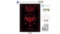 A book cover for 'Occult Tarot' by Travis McNarry, featuring a black background with red gothic text and a red winged symbol in the center. The image is presented on a white background with several brand and certification logos on the right side, including Rockpool and Dragon Tarot.