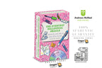 The Everyday Millennial Oracle Dragon Tarot card deck box by Elizabeth Smith, published by Andrews McMeel Publishing, shown on a white background with promotional text and social media icons.