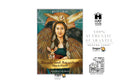 Oracle card deck box cover for 'Angels and Ancestors Oracle Cards' by Kyle Gray, shown alongside Hay House branding and a 100% authentic guarantee badge. The box art features a woman with large brown wings, a fox, and a dragon motif.