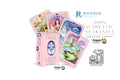 Dragon Tarot Oracle card deck packaging and several illustrated cards displayed on a white background, with brand logos and promotional text including '100% Authentic Guarantee' and social media references.