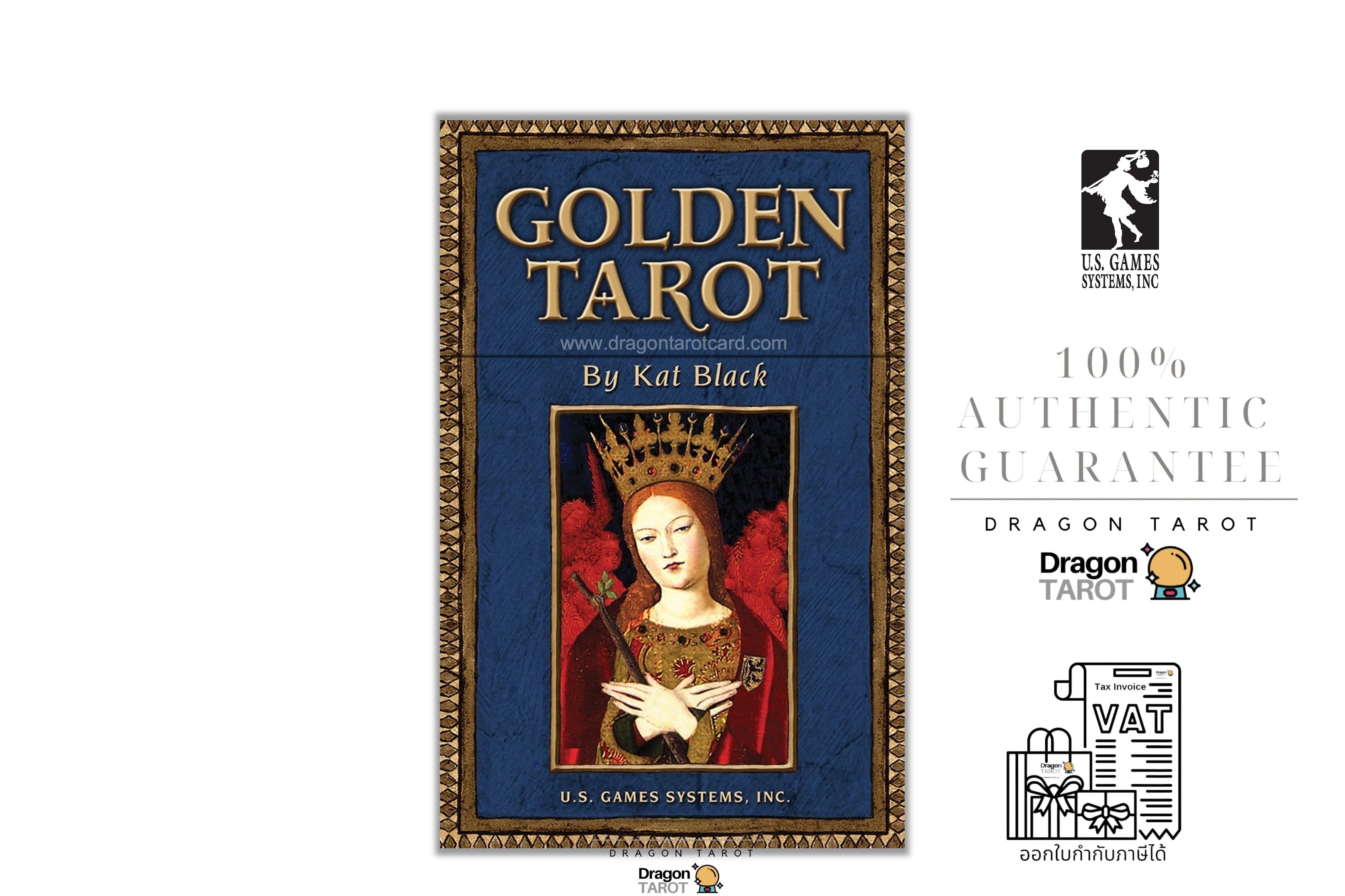ไพ่ทาโรต์ Golden Tarot ขอบทอง (ของแท้ 100%) สินค้าพร้อมส่ง ไพ่แท้, ร้าน Dragon TAROT