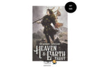 Heaven & Earth Tarot card deck box cover shown on a white background, with a black circular 'KIT SIZE' badge in the top right and a Dragon Tarot logo at the bottom.