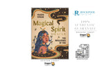 Dragon Tarot 'Magical Spirit Oracle' book cover displayed on a white background with promotional text, social media icons, and Rockpool of Designing Books branding.