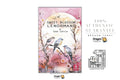 Dragon Tarot 'Sweet Blossom Lenormand' card deck box cover shown on a white background with promotional text and logos. The box features pink cherry blossoms, birds, and a pale yellow moon, with the text 'SWEET BLOSSOM LENORMAND' and 'BY IRENE CAPTION'.