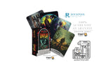 Dragon Tarot deck packaging and several illustrated cards displayed on a white background, with brand logos for Dragon Tarot and Rockpool, plus Thai promotional text and a VAT refund icon.