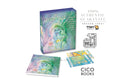 The Crystal Power Tarot deck by Dragon Tarot Set, shown with its illustrated box, a booklet, and several cards on a white background. Includes promotional text and the CICO Books logo.