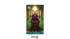 Dragon Tarot card 'IV - The Emperor' featuring an illustration of a crowned emperor seated on a throne in a forest, with the Dragon Tarot logo visible.