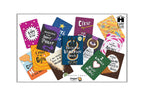A collage of colorful oracle card backs and front designs from the Dragon Tarot Oracle deck, displayed on a white background with a central shadowed rectangle and small brand/social marks above.