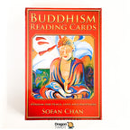 Buddhism Reading Cards deck box by Sofan Chan, featuring a colorful illustration of a seated Buddha on the front cover, set against a plain white background.