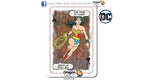 A Dragon Tarot card featuring a vintage comic-style illustration of Wonder Woman as The Jack of Clubs. The card is shown on a white background with the Dragon Tarot logo and a DC logo visible.