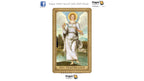 A tarot card featuring the Temperance XIII design, showing an angel with white wings and a gold halo holding a sword, set against a landscape background. The card is centered on a white background with Dragon Tarot branding at the top and bottom.