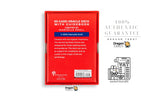 The back of a red Dragon Tarot 50-card oracle deck box with guidebook, shown on a white background with product details and a VAT refund illustration on the right.