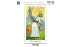 A tarot card product centered on a white background, showing the Strength card artwork with a woman carrying a calf and a figure on a mountain. The card includes the text 'VIII - STRENGTH' and 'DRAGON TAROT'.
