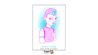A tarot card illustration titled 'King of Crystals' featuring a stylized character with a pink headpiece and blue gem, set against a white card with a light blue watercolor wash. The Dragon Tarot brand logo is visible at the top and bottom.