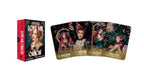 The Love Me Oracle Card Deck box and a fan of illustrated cards on a plain white background. The box is red and black with the title 'LOVE ME ORACLE' and 'VOGUE VENTURE' visible.