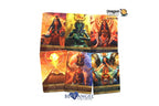 Six Dragon Tarot cards displayed in a 2x3 grid on a white background, featuring colorful fantasy illustrations with the Blue Angel Publishing logo at the bottom.