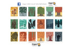 A set of 18 Dragon Tarot cards arranged in a 3x6 grid on a white background, featuring various stylized dragon and fantasy illustrations in earthy tones. The Dragon Tarot brand logo is visible at the top and bottom.