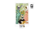 Dragon Tarot 'Six of Cups' card shown on a white background with a Facebook icon at the top and a U.S.