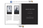 A digital preview of a Dragon Tarot booklet showing the 'Suit of Cups' spread, with one open page displaying two tarot cards and their descriptions, and the other page showing the title on a dark background.