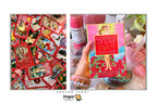 A promotional collage for the Dragon Tarot deck, featuring a spread of multiple red-bordered tarot cards on the left and a hand holding the 'Goddess of Love Tarot' deck on the right, surrounded by crystals and pink tarot cards.