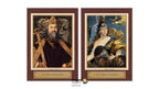 A set of two framed historical art prints side by side, featuring a portrait of IV. The Emperor on the left and VII.