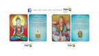 A set of Dragon Tarot oracle cards shown on a white background, featuring two pairs of cards with colorful illustrations and text. The cards display various spiritual and philosophical concepts such as 'Pure Mind-Image' and 'Pure Concentration' with Thai and English text, and the Dragon Tarot brand logo is visible.