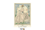 A tarot card titled '29. SELF-WORTH' from the Dragon Tarot deck, featuring an Art Nouveau style illustration of a woman in a voluminous white gown with blue accents, set against a cream card background with decorative borders.