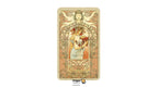 Dragon Tarot card featuring an Art Nouveau style illustration of a dragon with wings and a woman holding flowers, centered on a white background with a Dragon Tarot logo at the bottom.