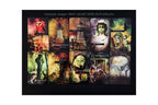 A 3x3 grid of dark, gothic tarot card illustrations with Thai text at the top, displayed on a black background.