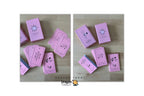 Two side-by-side views of pink Dragon Tarot card boxes and cards arranged on a light wood surface, with the Dragon Tarot logo centered below.
