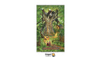 Dragon Tarot 'All Is Lost' card featuring an illustration of a large tree with a pentagram on its trunk, a bird perched on the branches, and two small figures standing below on a path, centered on a white background with the Dragon Tarot logo at the bottom.