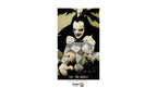 Dragon Tarot 'XXI - The World' card featuring a dark, gothic illustration of a vampire-like figure holding a geometric box with three small animals, set against a white background with Dragon Tarot branding.
