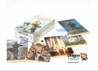 Dragon Tarot card deck box and several illustrated cards arranged on a white background, with Dragon Tarot branding visible.