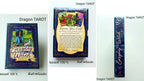 Three views of the Dragon Tarot Everyday Witch Oracle card deck by Dabberth Blake, showing the front cover, back insert, and spine on a plain light background.