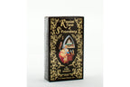 A boxed tarot deck titled "Russian Tarot of St. Petersburg" standing upright on a white background.